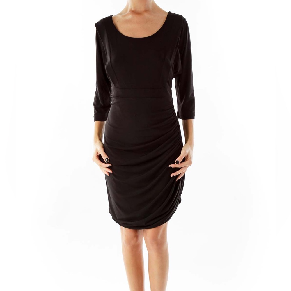 Bcbgeneration Black Side Ruched Asymmetrical Dres… - image 2